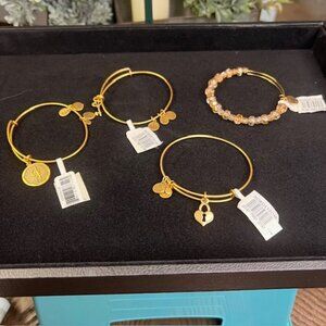 NWT 4 Alex and Ani Gold Toned Adjustable Bracelet